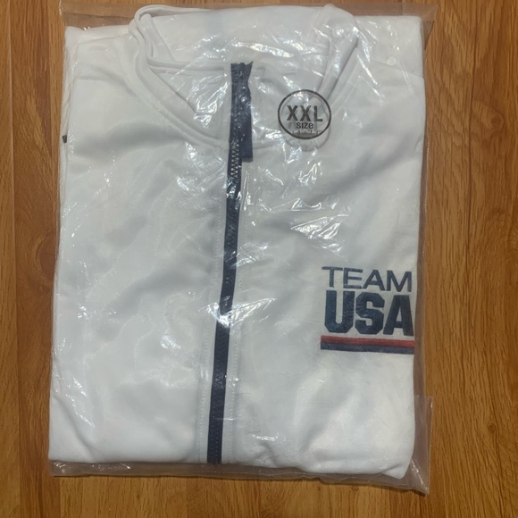 Men's XXLarge Lightweight White Team USA Olympic Sports Full Zip Up - Picture 2 of 3